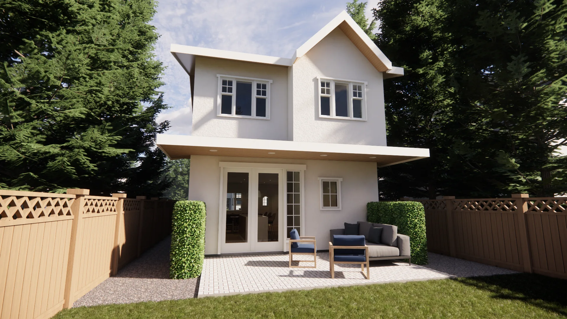 Point Grey Residence — rear elevation and patio render